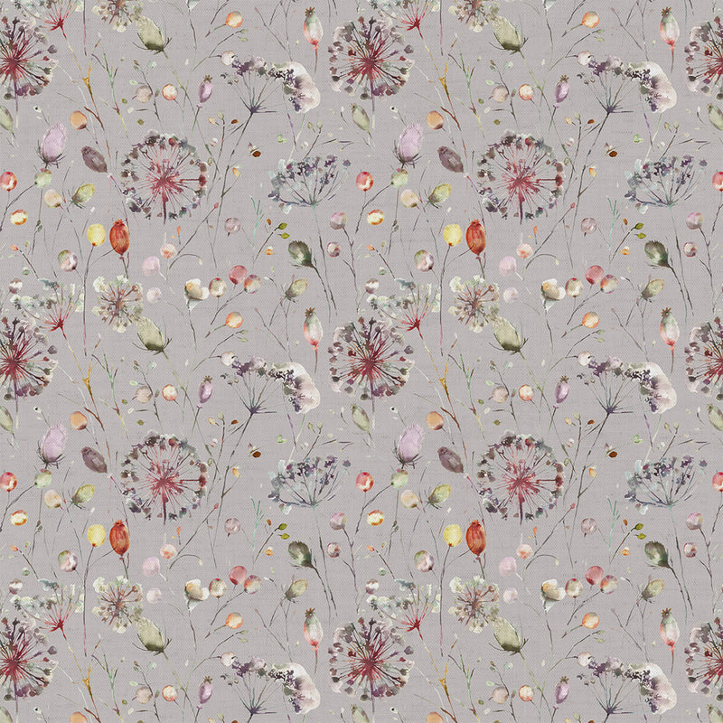 Floral Pink Fabric - Boronia Printed Cotton Fabric Boysenberry Heather Voyage Maison