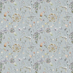 Floral Blue Fabric - Boronia Printed Cotton Fabric Coral Cloud Sky Voyage Maison