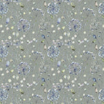 Floral Blue Fabric - Boronia Printed Cotton Fabric Crocus Willow Voyage Maison