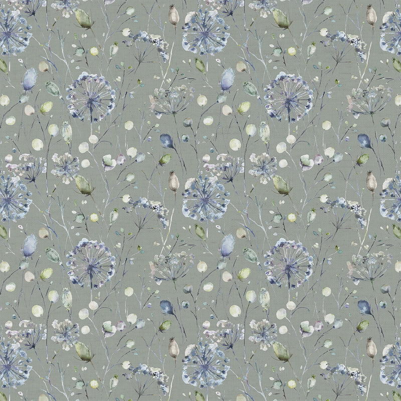 Floral Blue Fabric - Boronia Printed Cotton Fabric Crocus Willow Voyage Maison