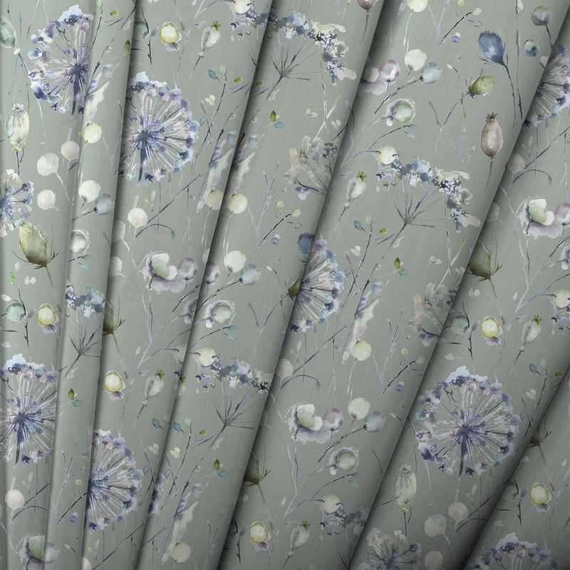 Floral Blue Fabric - Boronia Printed Cotton Fabric Crocus Willow Voyage Maison