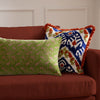 Boteh Printed Velvet Cushion Verdie/Natural