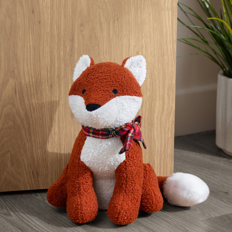 Paoletti Boucle Fox Door Stop in Rusty Orange