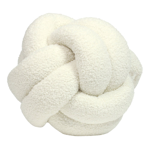 furn. Boucle Knot Fleece Ready Filled Cushion in Ecru