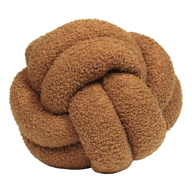 furn. Boucle Knot Fleece Ready Filled Cushion in Ginger