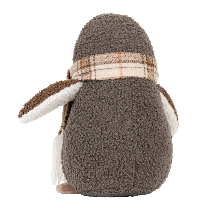 Paoletti Boucle Penguin Door Stop in Warm Grey