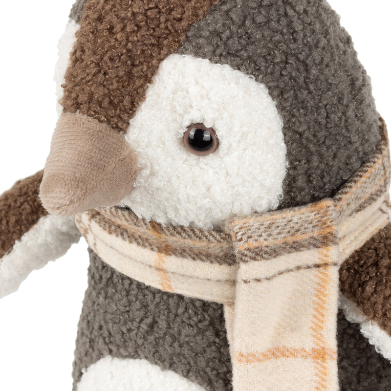 Paoletti Boucle Penguin Door Stop in Warm Grey