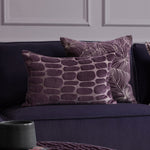 Geometric Purple Cushions - Boulder Embroidered Cushion Cover Plum Additions