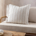 Striped White Cushions - Bowman Striped Cushion Cover Natural Yard