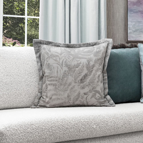 Floral Beige Cushions - Bracken Printed Wool Filled Cushion Willow Voyage Maison