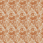 Fauna Orange Fabric - Bracken Printed Cotton Fabric Amber Voyage Maison