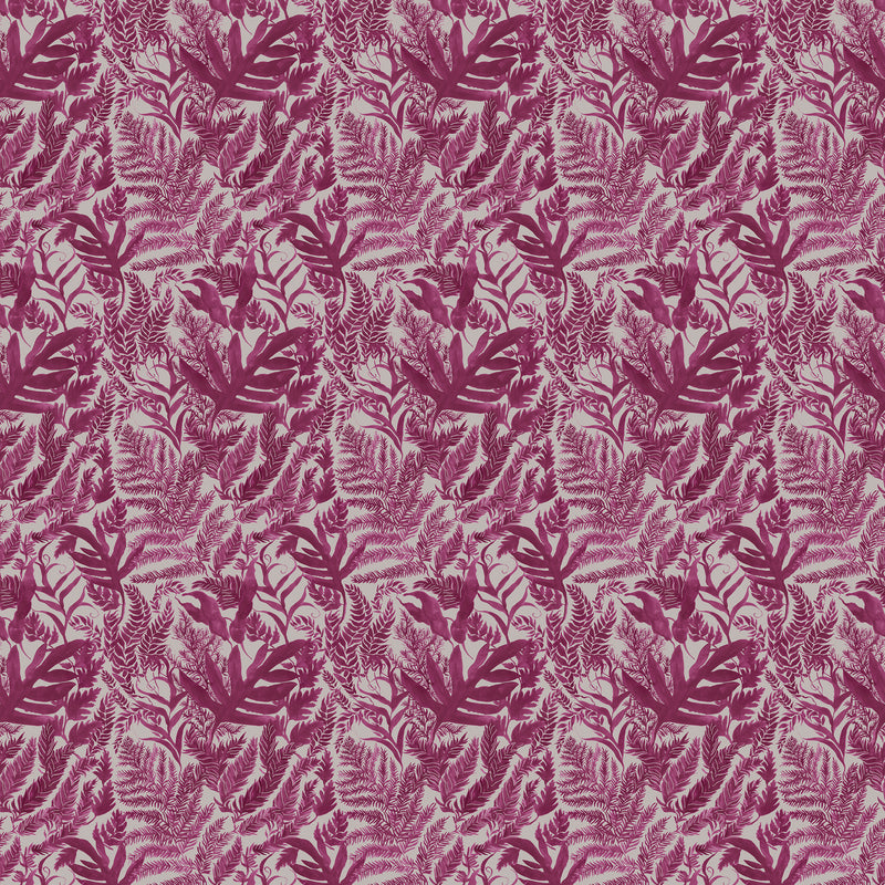 Fauna Pink Fabric - Bracken Printed Cotton Fabric Berry Voyage Maison