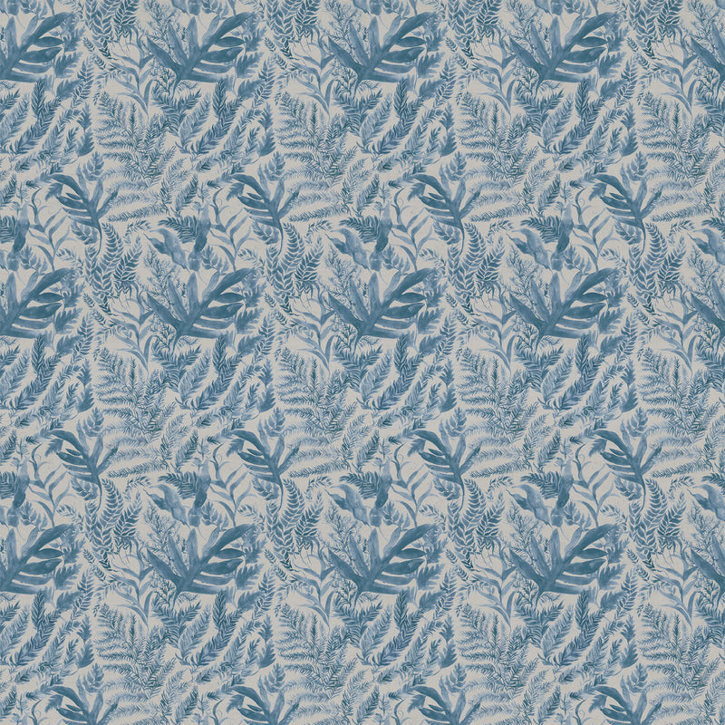 Fauna Blue Fabric - Bracken Printed Cotton Fabric Breeze Voyage Maison