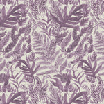 Fauna Purple Fabric - Bracken Printed Cotton Fabric Dahlia Voyage Maison