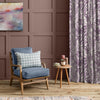 Fauna Purple Fabric - Bracken Printed Cotton Fabric Dahlia Voyage Maison