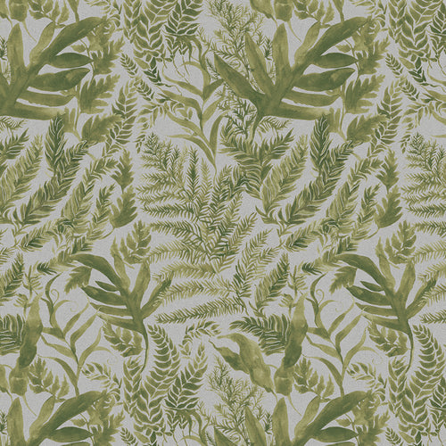 Fauna Green Fabric - Bracken Printed Cotton Fabric Dove Voyage Maison