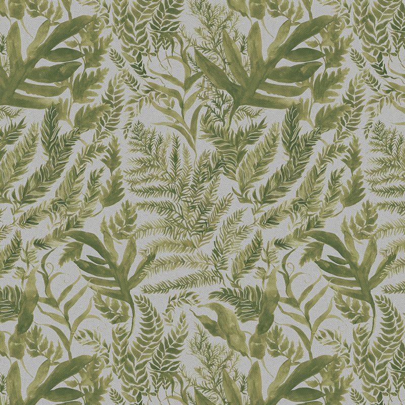 Fauna Green Fabric - Bracken Printed Cotton Fabric Dove Voyage Maison