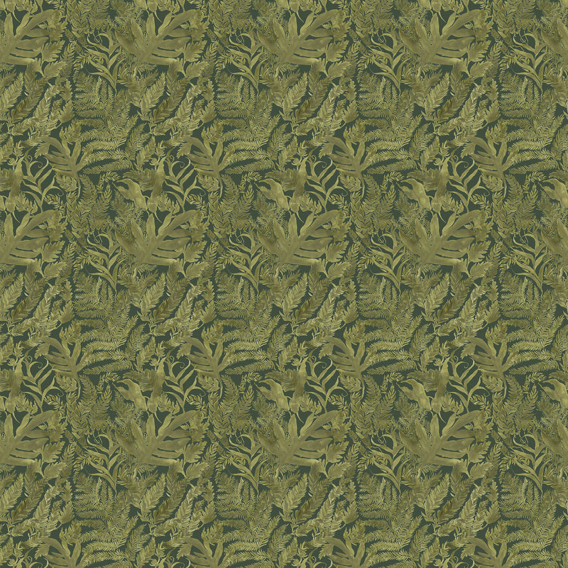 Fauna Green Fabric - Bracken Printed Cotton Fabric Eden Voyage Maison