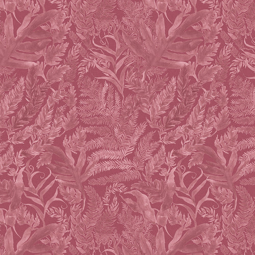 Fauna Pink Fabric - Bracken Printed Cotton Fabric Fuchsia Voyage Maison