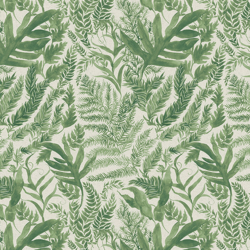 Fauna Green Fabric - Bracken Printed Cotton Fabric Isla Voyage Maison