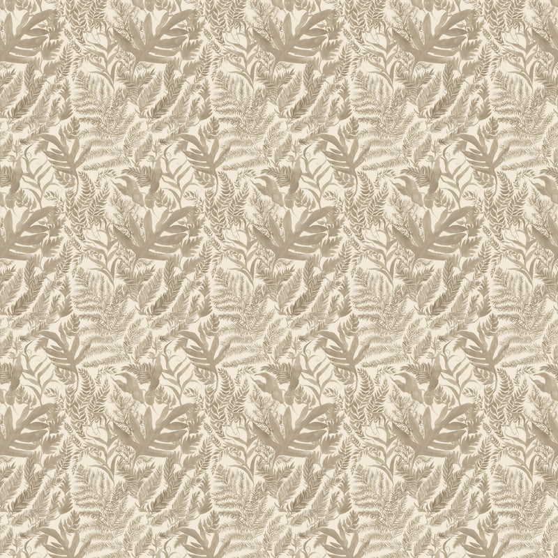 Fauna Cream Fabric - Bracken Printed Cotton Fabric Jasmine Voyage Maison