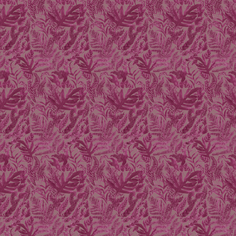 Fauna Pink Fabric - Bracken Printed Cotton Fabric Juniper Voyage Maison