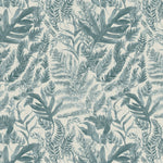 Fauna Blue Fabric - Bracken Printed Cotton Fabric Mist Voyage Maison