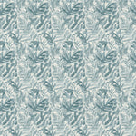 Fauna Blue Fabric - Bracken Printed Cotton Fabric Mist Voyage Maison