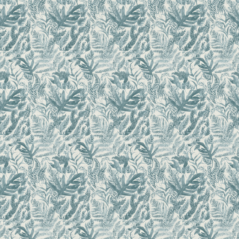 Fauna Blue Fabric - Bracken Printed Cotton Fabric Mist Voyage Maison