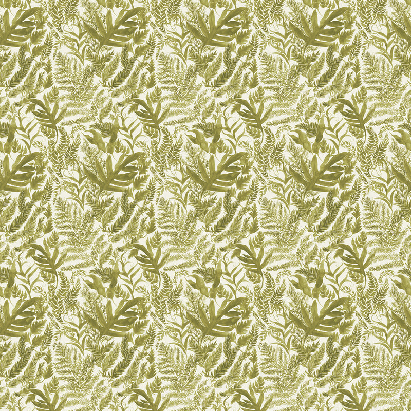 Fauna Green Fabric - Bracken Printed Cotton Fabric Moss Voyage Maison