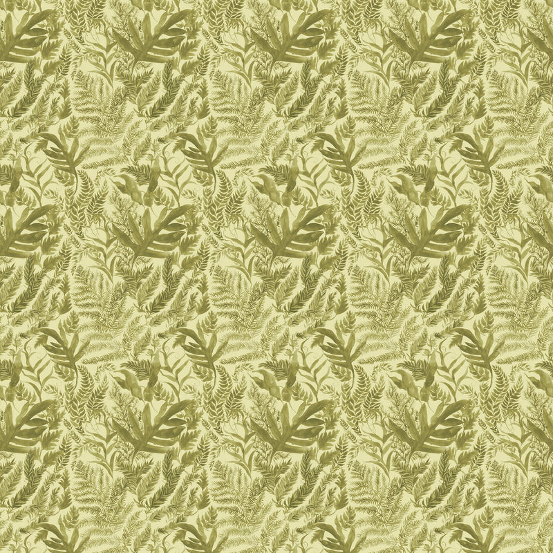 Fauna Green Fabric - Bracken Printed Cotton Fabric Pear Voyage Maison