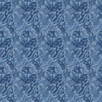 Fauna Blue Fabric - Bracken Printed Cotton Fabric River Voyage Maison