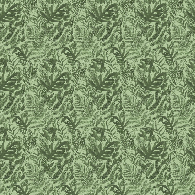 Fauna Green Fabric - Bracken Printed Cotton Fabric Sage Voyage Maison