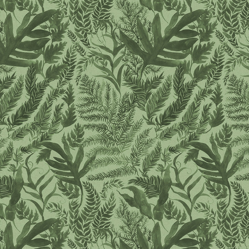 Fauna Green Fabric - Bracken Printed Cotton Fabric Sage Voyage Maison