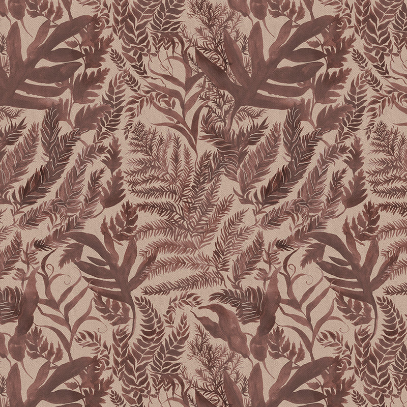 Fauna Brown Fabric - Bracken Printed Cotton Fabric Sienna Voyage Maison