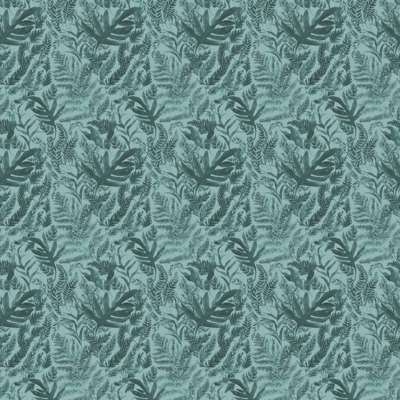 Fauna Blue Fabric - Bracken Printed Cotton Fabric Tide Voyage Maison