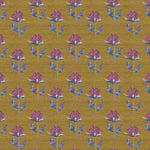 Floral Yellow Fabric - Bram Printed Fabric Gold Voyage Maison