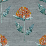 Floral Orange Fabric - Bram Printed Fabric Sapphire Voyage Maison