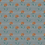 Floral Orange Fabric - Bram Printed Fabric Sapphire Voyage Maison