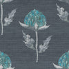 Floral Blue Fabric - Bram Printed Fabric Storm Voyage Maison