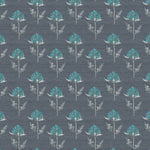 Floral Blue Fabric - Bram Printed Fabric Storm Voyage Maison