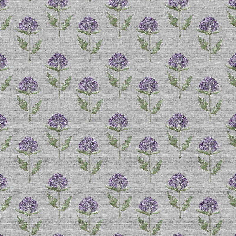 Floral Purple Fabric - Bram Printed Fabric Violet Voyage Maison