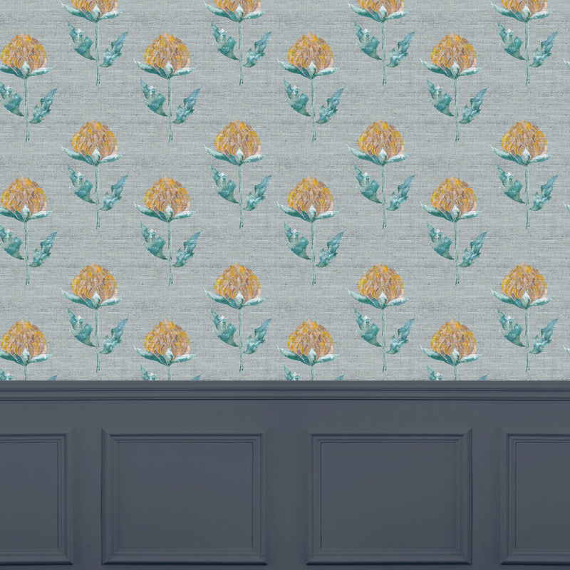 Voyage Maison Bram 1.4m Wide Width Wallpaper in Sapphire