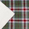 Check Green Throws  - Braemar Check Sherpa Fleece Throw Berry/Pine Wylder