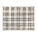 Braemar Check Sherpa Fleece Throw Green/Natural
