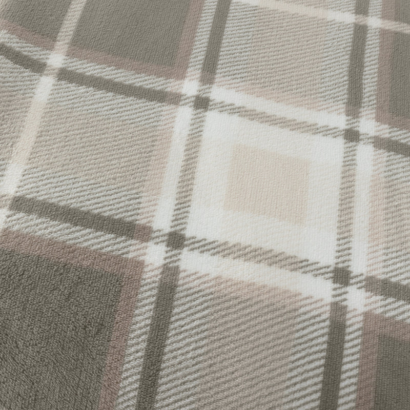 Braemar Check Sherpa Fleece Throw Green/Natural
