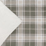 Check Green Throws  - Braemar Check Sherpa Fleece Throw Green/Natural Wylder