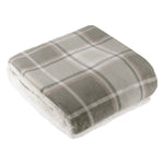 Check Green Throws  - Braemar Sherpa Tartan Fleece Throw Green/Natural Wylder Nature