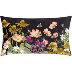 Braywick Floral Printed Velvet Cushion Black