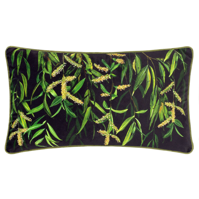 Floral Black Cushions - Braywick Willow Embroidered Cushion Cover Willow Wylder